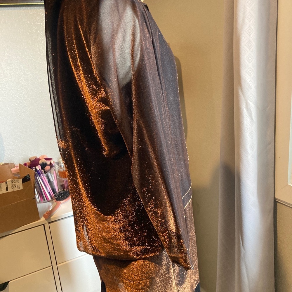 Patra Brown and Orange Midi Dress - Picture 3 of 10